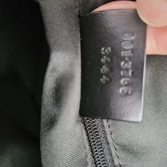 GUCCI GG Monogram Black Shoulder Bag Handbag Nylon Leather Trim Medium Zip Logo - Picture 9 of 13